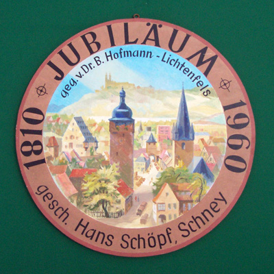 1960 Jubilumsscheibe Lichtenfels Stadtansicht