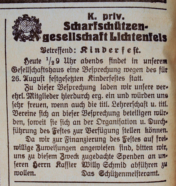 1928 LT Kinderfest Anzeige1